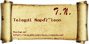 Telegdi Napóleon névjegykártya